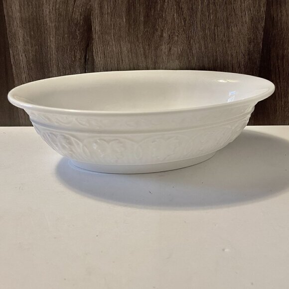 Lenox White Linen 10.5" Oval Vegetable Open Serving Bowl Bone China Made in USA - Picture 2 of 7